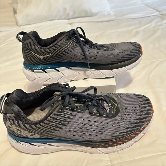 Hoka One One Clifton 5 1093755 FGEB Mens US 11 Running Shoes Gray Sneakers